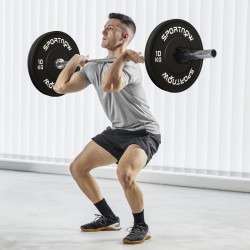 Levypainosarja voimaharjoitteluun 2 x 10 kg kumipinnoitettu olympiamitta musta