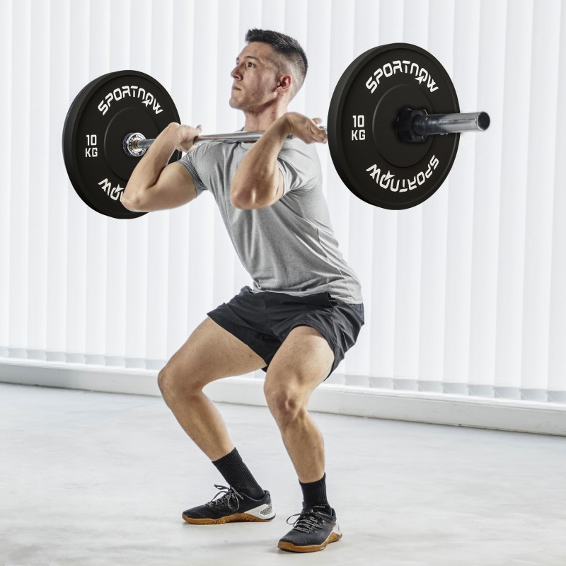 Levypainosarja voimaharjoitteluun 2 x 10 kg kumipinnoitettu olympiamitta musta