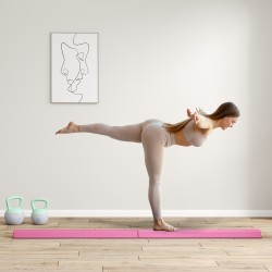 Tasapainopalkki lapsille ja aikuisille, taittuva EVA-ydin, 2,4 m, max 80 kg, vaalea punainen