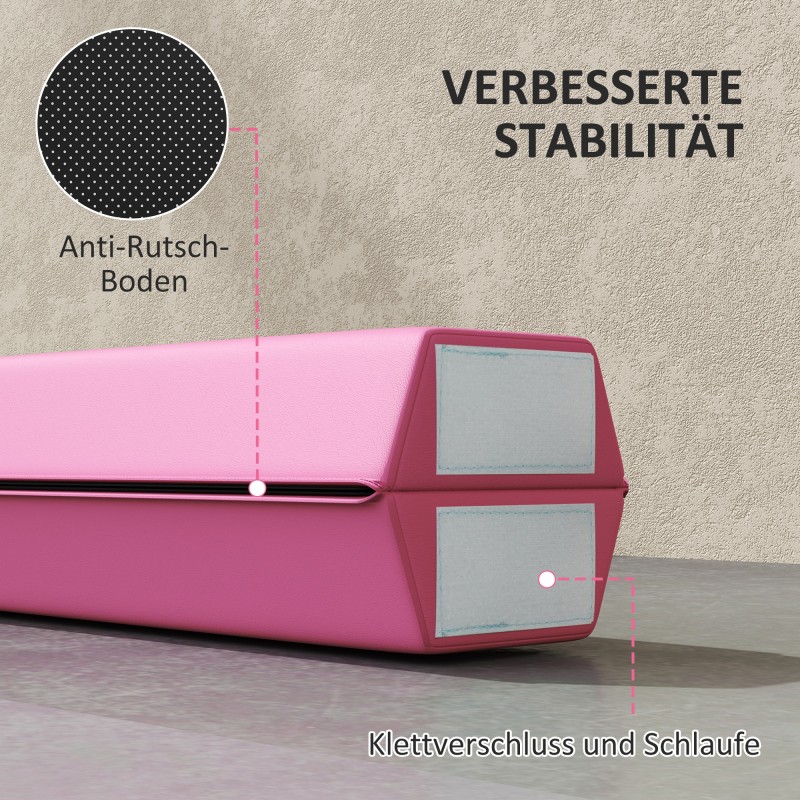 Tasapainopalkki lapsille ja aikuisille, taittuva EVA-ydin, 2,4 m, max 80 kg, vaalea punainen