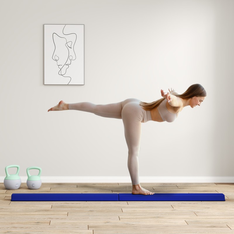 Taittuva voimistelupalkki kotiin, EVA-vaahto, 2,4 m, max 80 kg, sininen