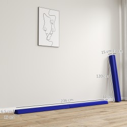 Taittuva voimistelupalkki kotiin, EVA-vaahto, 2,4 m, max 80 kg, sininen