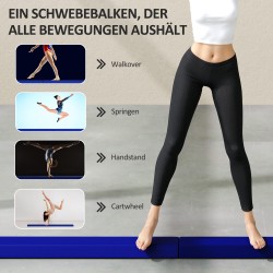 Taittuva voimistelupalkki kotiin, EVA-vaahto, 2,4 m, max 80 kg, sininen