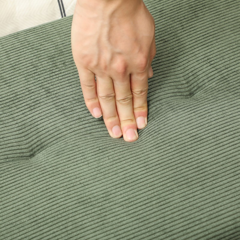 Penkkisohva cordukankaalla 100 x 36 x 45 cm, metallijalat, vihreä