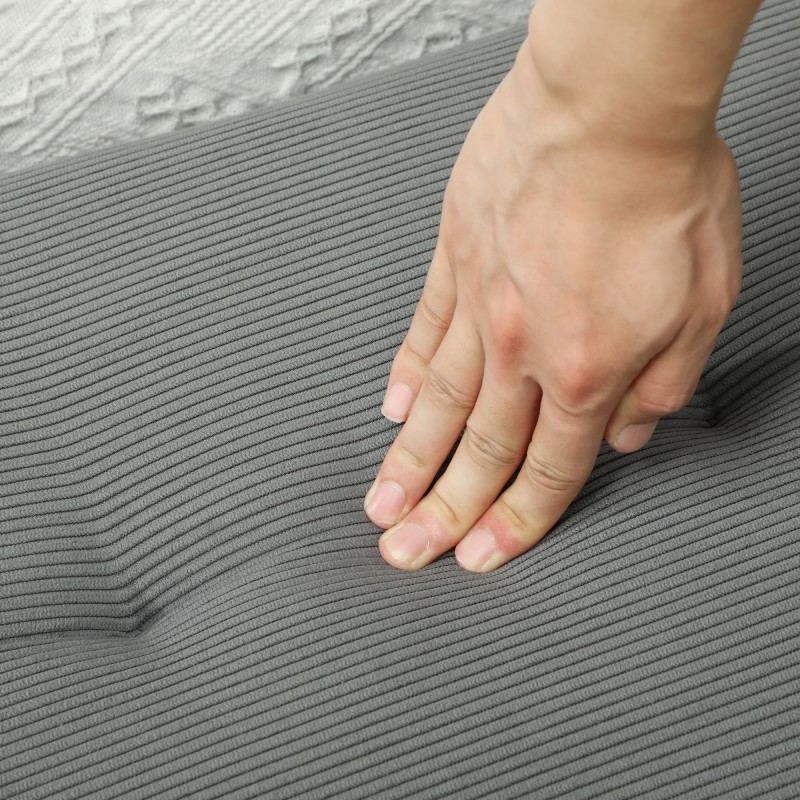 Säilytyspenkki cord-kankaalla ja metallijaloilla 100 x 36 x 45 cm harmaa