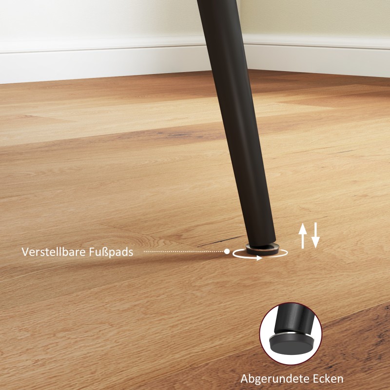 Jatkettava ruokapöytä 120–160 cm, 6–8 hengelle, MDF-taso ja teräsjalat, luonnon sävy