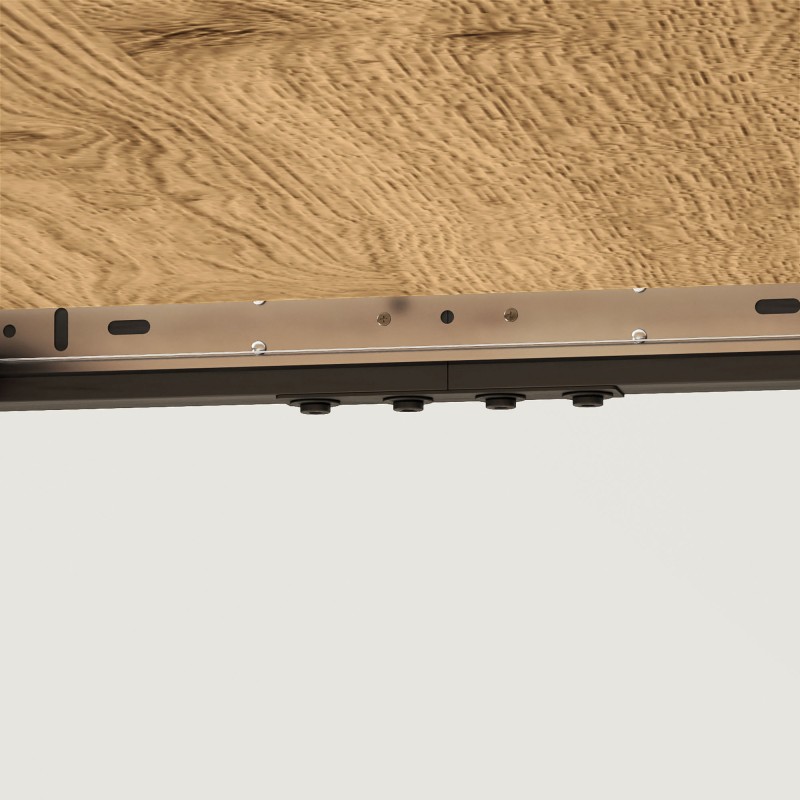 Jatkettava ruokapöytä 120–160 cm, 6–8 hengelle, MDF-taso ja teräsjalat, luonnon sävy