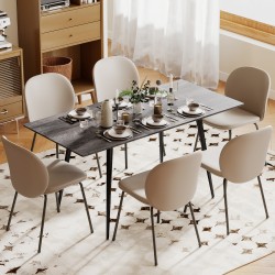 Jatkettava ruokapöytä 120–160x75x77 cm, MDF ja teräs, 6–8 hengelle, harmaa