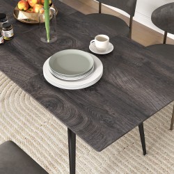 Jatkettava ruokapöytä 120–160x75x77 cm, MDF ja teräs, 6–8 hengelle, harmaa