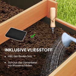 Kolmitasoinen viljelylaatikko säleiköllä kuusipuuta 95 x 95 x 110 cm ruskea