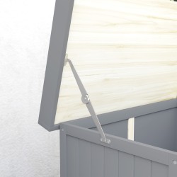 Ulkosäilytyskaappi ja puutarhatyöpöytä, puu ja ruostumaton teräs, 74 x 43 x 88 cm, harmaa