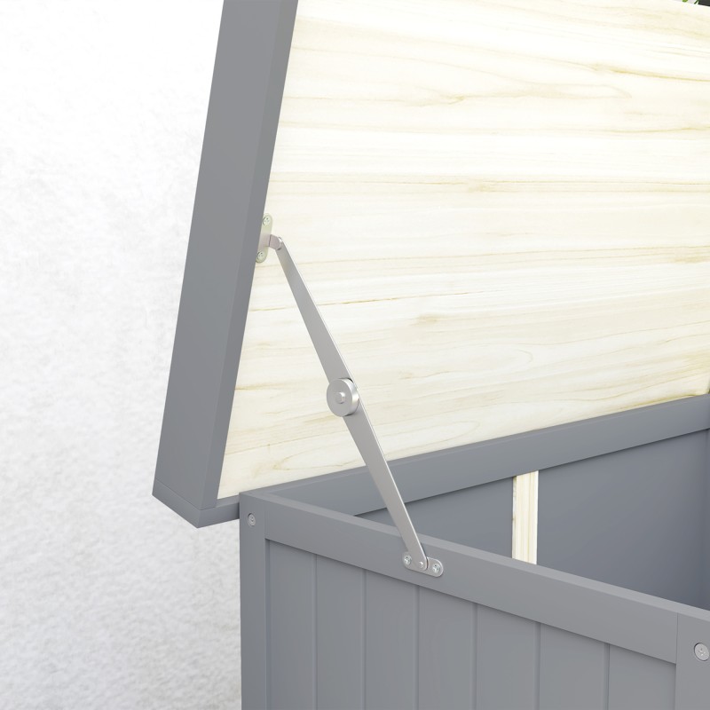 Ulkosäilytyskaappi ja puutarhatyöpöytä, puu ja ruostumaton teräs, 74 x 43 x 88 cm, harmaa