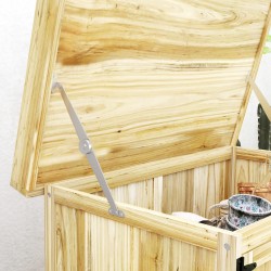 Puutarhavarastokaappi ulkokäyttöön työtasolla, kuusipuu ja ruostumaton teräs, 74 x 43 x 88 cm, luonnonpuu