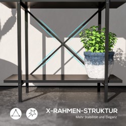 Kukkateline 2-tasoinen metallinen sisä- ja ulkokäyttöön 60x25x70 cm musta