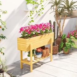 Viljelylaatikko hyllyllä ulkokäyttöön, havupuuta, 100 x 30 x 70,5 cm, luonnonpuu