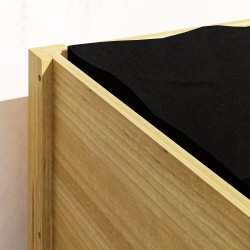 Korotettu viljelylaatikko puusta, akryyliseinät, vedenpoistoaukot, 110 x 50 x 80 cm, 118 l, luonnonpuu