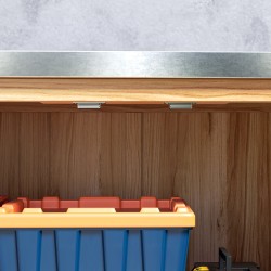 Puutarhakaappi työtasolla ja sisähyllyllä, kuusipuu ja sinkitty teräs, 79x43x92 cm, puun sävy