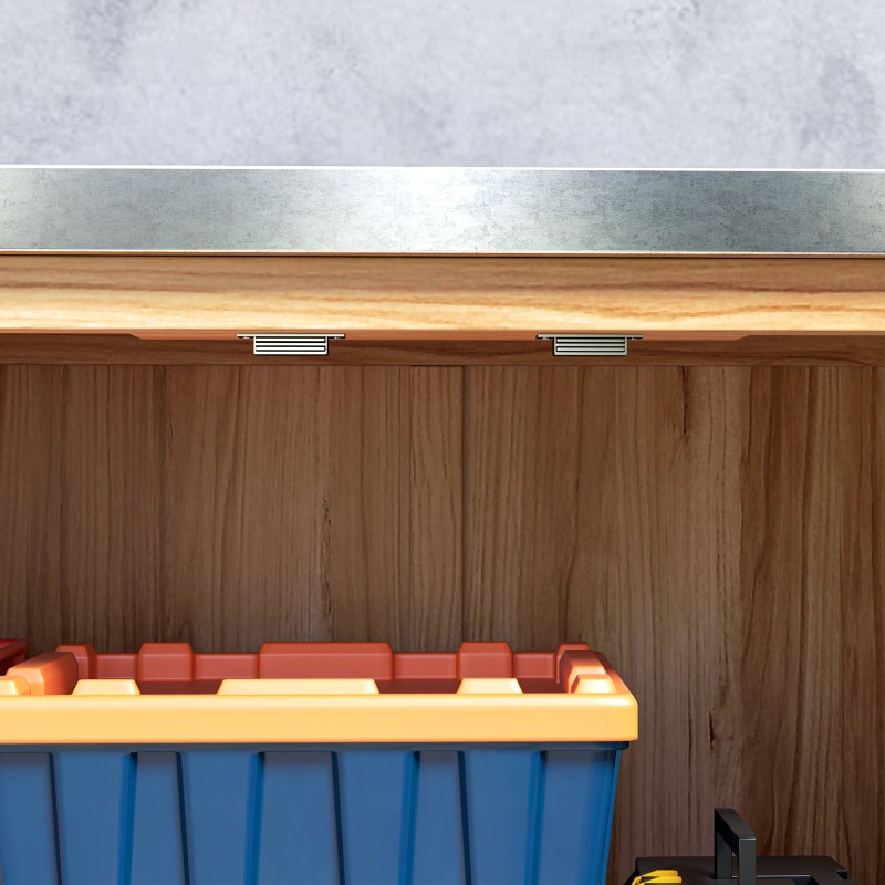 Puutarhakaappi työtasolla ja sisähyllyllä, kuusipuu ja sinkitty teräs, 79x43x92 cm, puun sävy