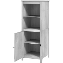 Puutarhakaappi ulkokäyttöön kuusipuu 60 x 60 x 160 cm säädettävät hyllyt vaaleanharmaa