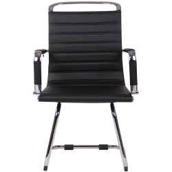 Modernit vierailutuolit, nahka ja kromi, 2 kpl setti