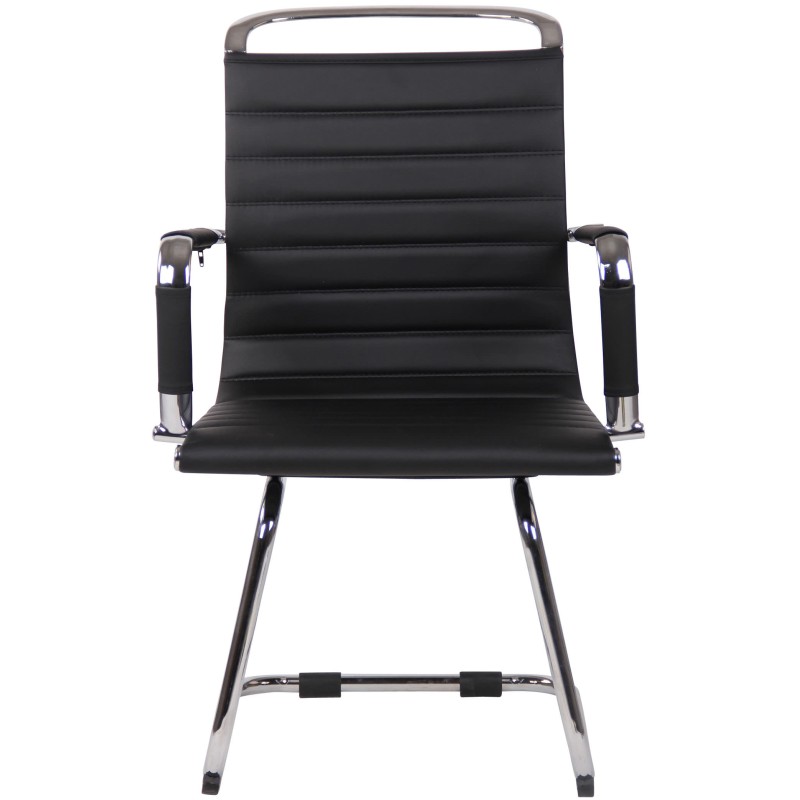 Modernit vierailutuolit, nahka ja kromi, 2 kpl setti