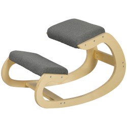 Ergonominen keinutuoli polvituoli kotitoimistoon koivurunko 55 x 85 x 55 cm harmaa