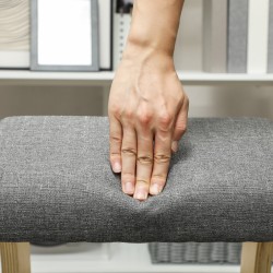 Ergonominen keinutuoli polvituoli kotitoimistoon, koivurunko, 55 x 85 x 55 cm, harmaa