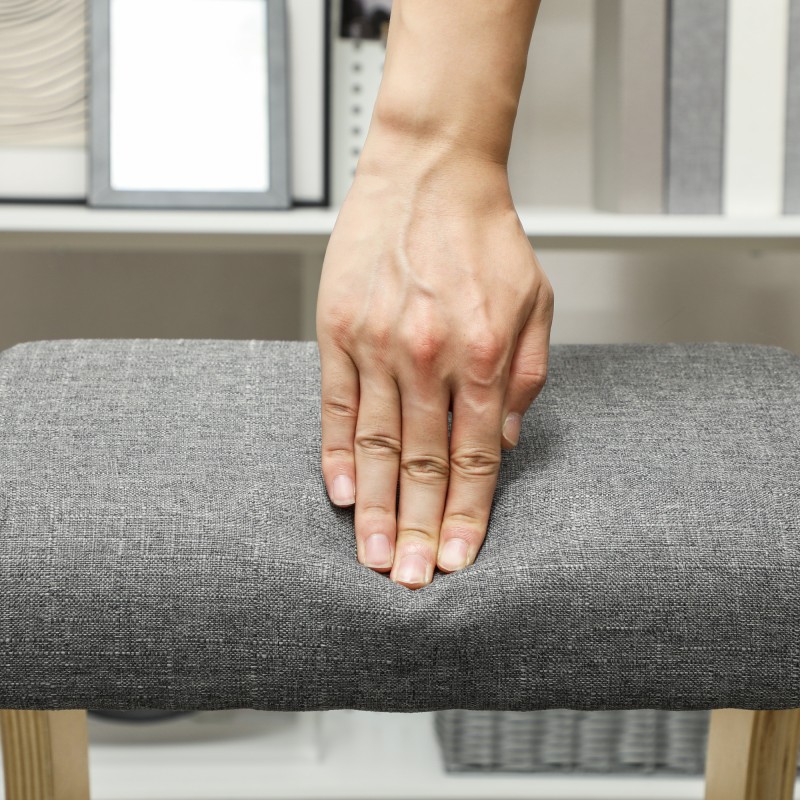 Ergonominen keinutuoli polvituoli kotitoimistoon, koivurunko, 55 x 85 x 55 cm, harmaa