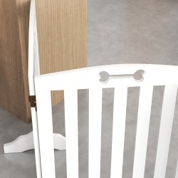 Vapaasti seisova koiraportti tukijaloilla MDF 207,5 x 30 x 61 cm valkoinen