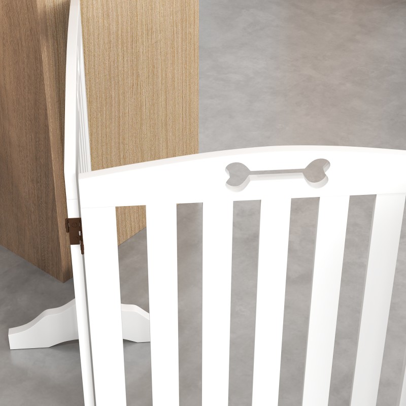 Vapaasti seisova koiraportti tukijaloilla MDF 207,5 x 30 x 61 cm valkoinen