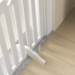 Vapaasti seisova koiraportti tukijaloilla MDF 207,5 x 30 x 61 cm valkoinen