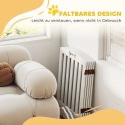 Koiraportti pienille ja keskikokoisille koirille, MDF, vapaasti seisova, 258 x 30 x 61 cm, valkoinen