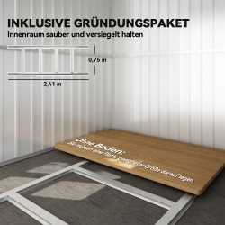 Metallinen puutarhavaja puutarhatyökaluille 260 x 177 x 190 cm vihreä