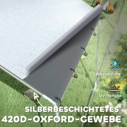 Kanojen ulkoaitaus teräsrungolla ja UV-suojatulla katteella 300 x 800 cm 24–30 kanalle