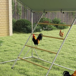 Kanojen ulkoaitaus teräsrungolla ja UV-suojatulla katteella 300 x 800 cm 24–30 kanalle