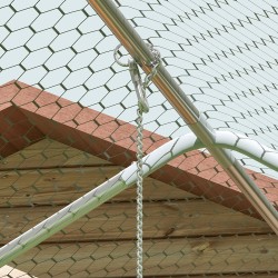 Kanojen ulkoaitaus teräsrungolla ja UV-suojatulla katteella 300 x 800 cm 24–30 kanalle