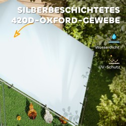 Kanatarha 5–8 kanalle, galvanoitu teräs, kattosuoja, 5,1 m², 300 x 170 x 190 cm, hopea