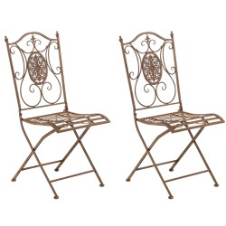 Taitettavat antiikkipatinoidut rautapuutarhatuolit Sibell 2 kpl
