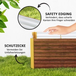 Viljelylaatikko 2 kpl, metallinen korkeaa mallia, 120 x 60 x 60 cm, ruskea