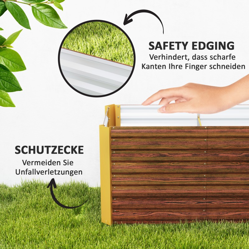 Viljelylaatikko 2 kpl, metallinen korkeaa mallia, 120 x 60 x 60 cm, ruskea