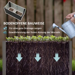 Viljelylaatikko syvä metallinen 120 x 60 x 60 cm 2 kpl tummanharmaa