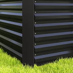 Viljelylaatikko syvä metallinen 120 x 60 x 60 cm 2 kpl tummanharmaa