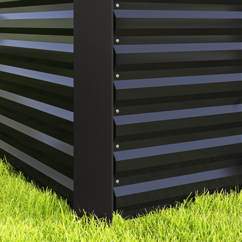 Viljelylaatikko syvä metallinen 120 x 60 x 60 cm 2 kpl tummanharmaa