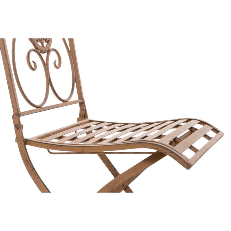 Taitettavat antiikkipatinoidut rautapuutarhatuolit Sibell, 2 kpl