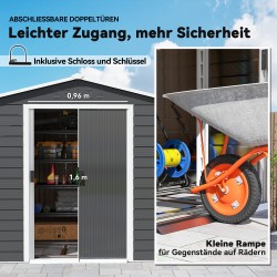 Metallinen pihavaja, galvanoitu teräs, 240 x 206 x 198 cm, lukittava, tummanharmaa