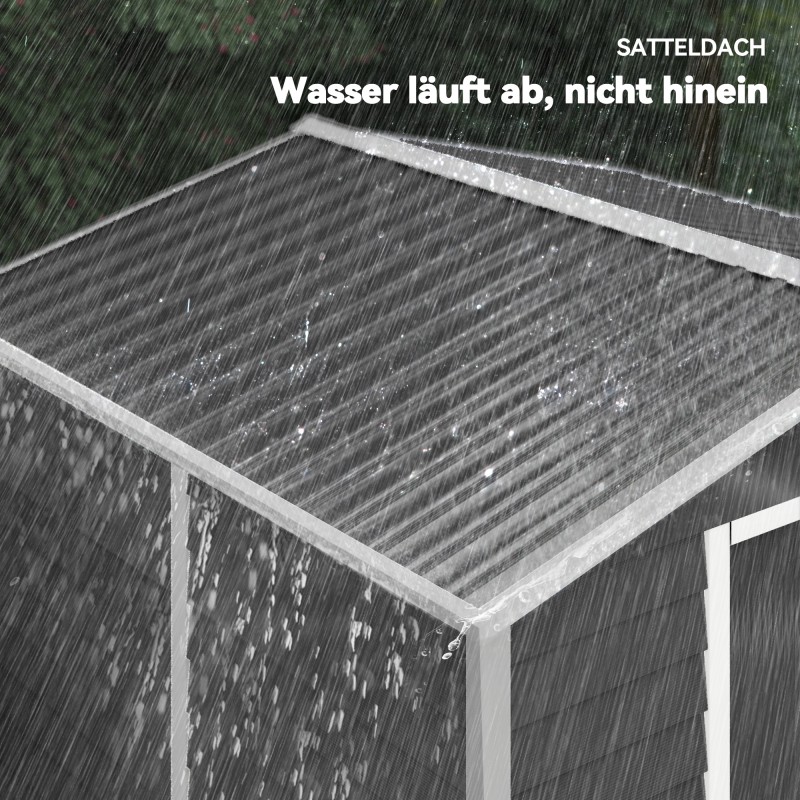 Metallinen pihavaja, galvanoitu teräs, 240 x 206 x 198 cm, lukittava, tummanharmaa