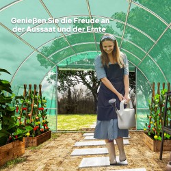 Kasvutunneli kasvihuone muovikatolla ja teräsrungolla 600 x 300 x 197 cm vihreä