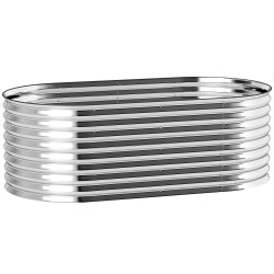 Metallinen viljelylaatikko kukkalaatikko pohjaton sinkitty teräs 160 x 80 x 56 cm 703 L harmaa