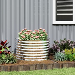 Metallinen viljelylaatikko / kukkalaatikko, pohjaton, sinkitty teräs 160 x 80 x 56 cm, 703 L, harmaa