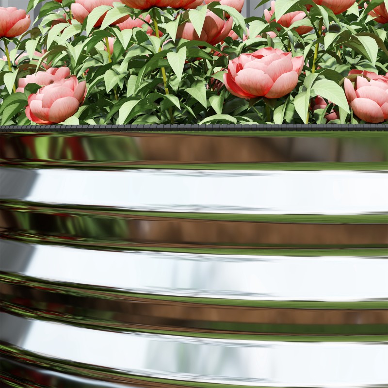 Metallinen viljelylaatikko / kukkalaatikko, pohjaton, sinkitty teräs 160 x 80 x 56 cm, 703 L, harmaa